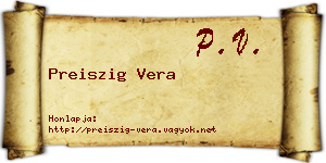 Preiszig Vera névjegykártya